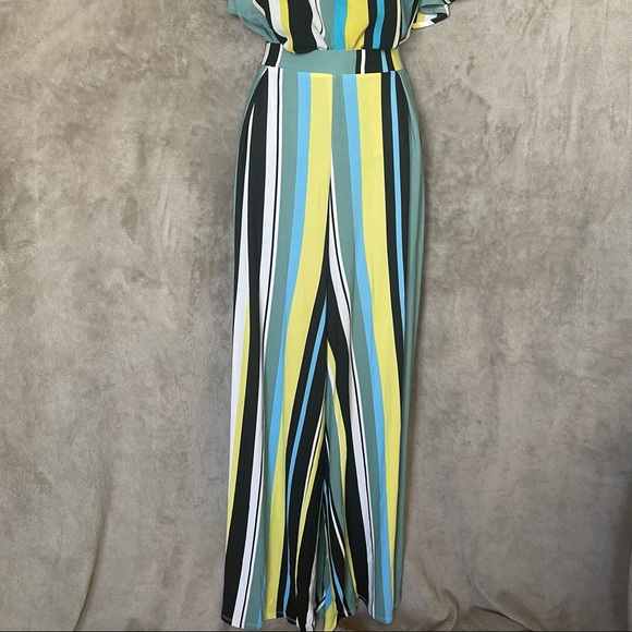 Macy's Bar III Matching Top and Pants Striped Set - Picture 6 of 16